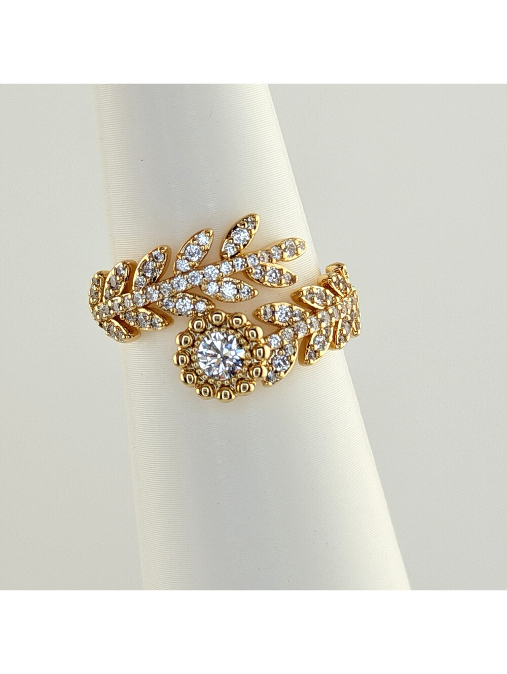 Bomb Party Ring Sz 8 "She's Knows She's That Grli" Clear Cz on Yellow Gold